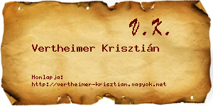 Vertheimer Krisztián névjegykártya